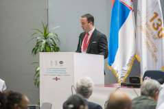14 October 2019 National Assembly Secretary General Srdjan Smiljanic speaks at the session of IPU Association of Secretaries General of Parliaments